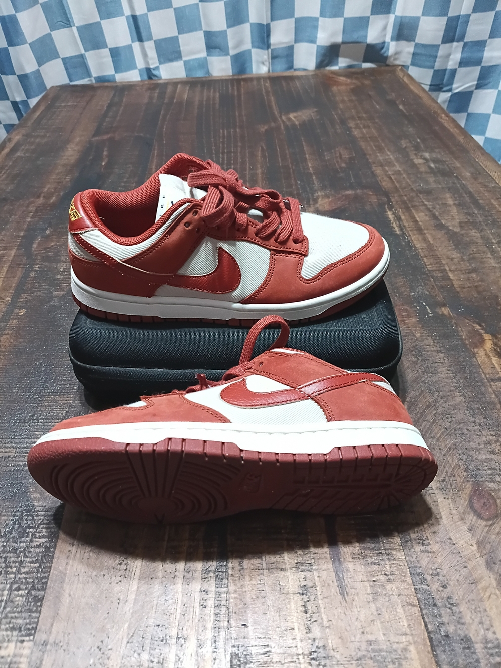 Nike Dunk Low-Style Sneakers in Rugged Orange and Cream - Picture 1 of 3